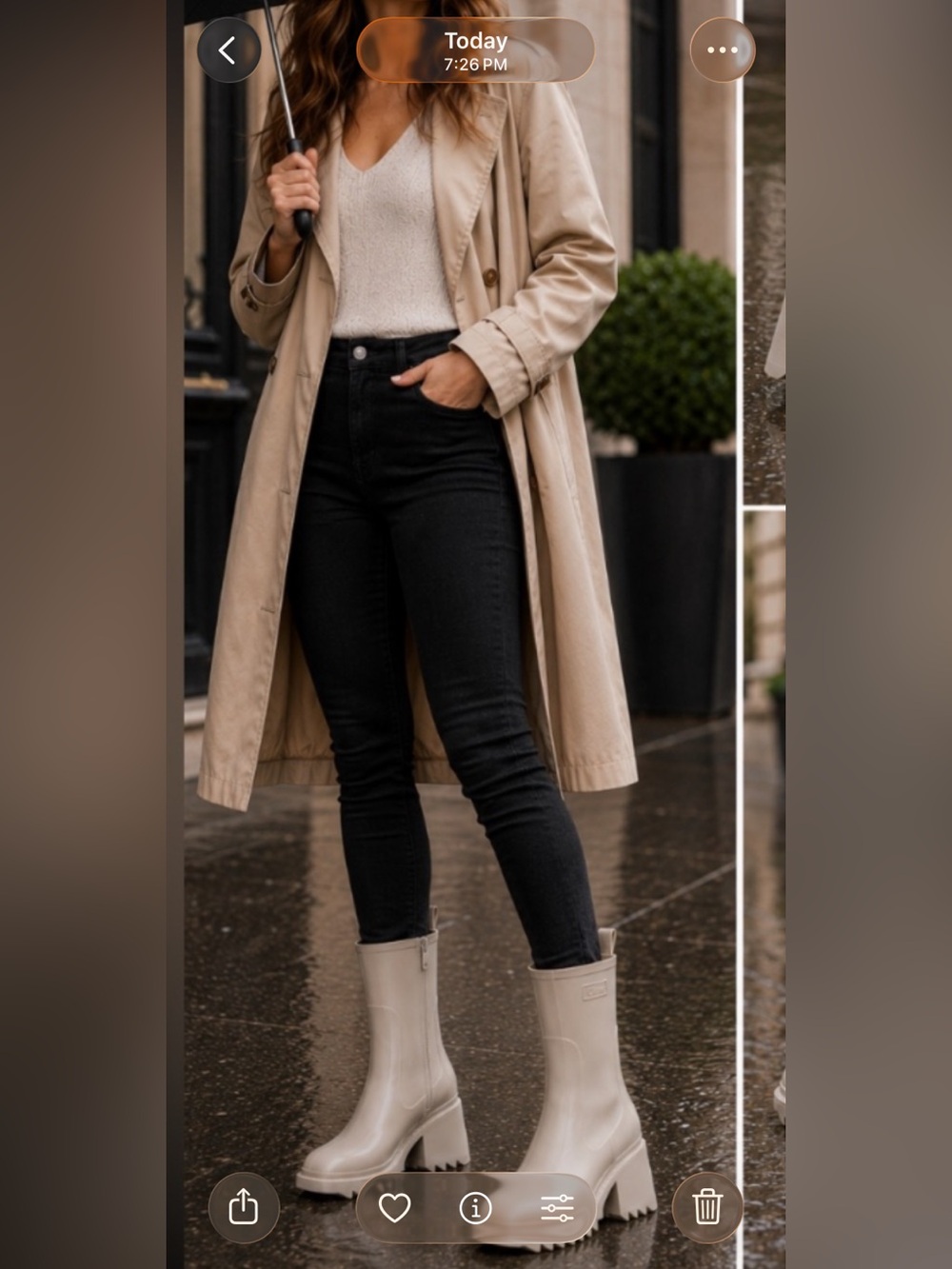 Chloé Taupe Cream Lug-Sole Rubber Ankle Boots